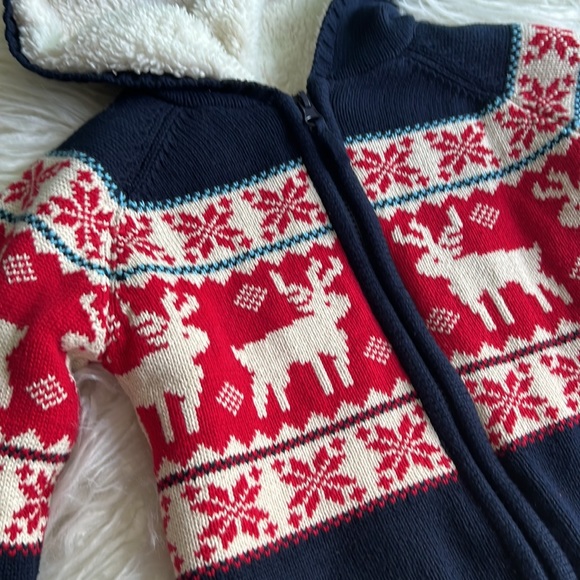 Rorie Whelan Sherpa Lined Blue Zip Up Sweater Hooded - Picture 5 of 7